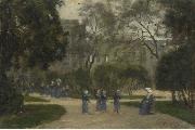 Stanislas Lepine Nuns and Schoolgirls in the Tuileries Gardens oil